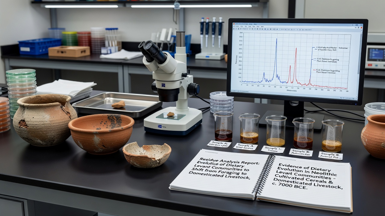 Laboratory setup for isotopic analysis of extracted residues from Neolithic pottery fragments