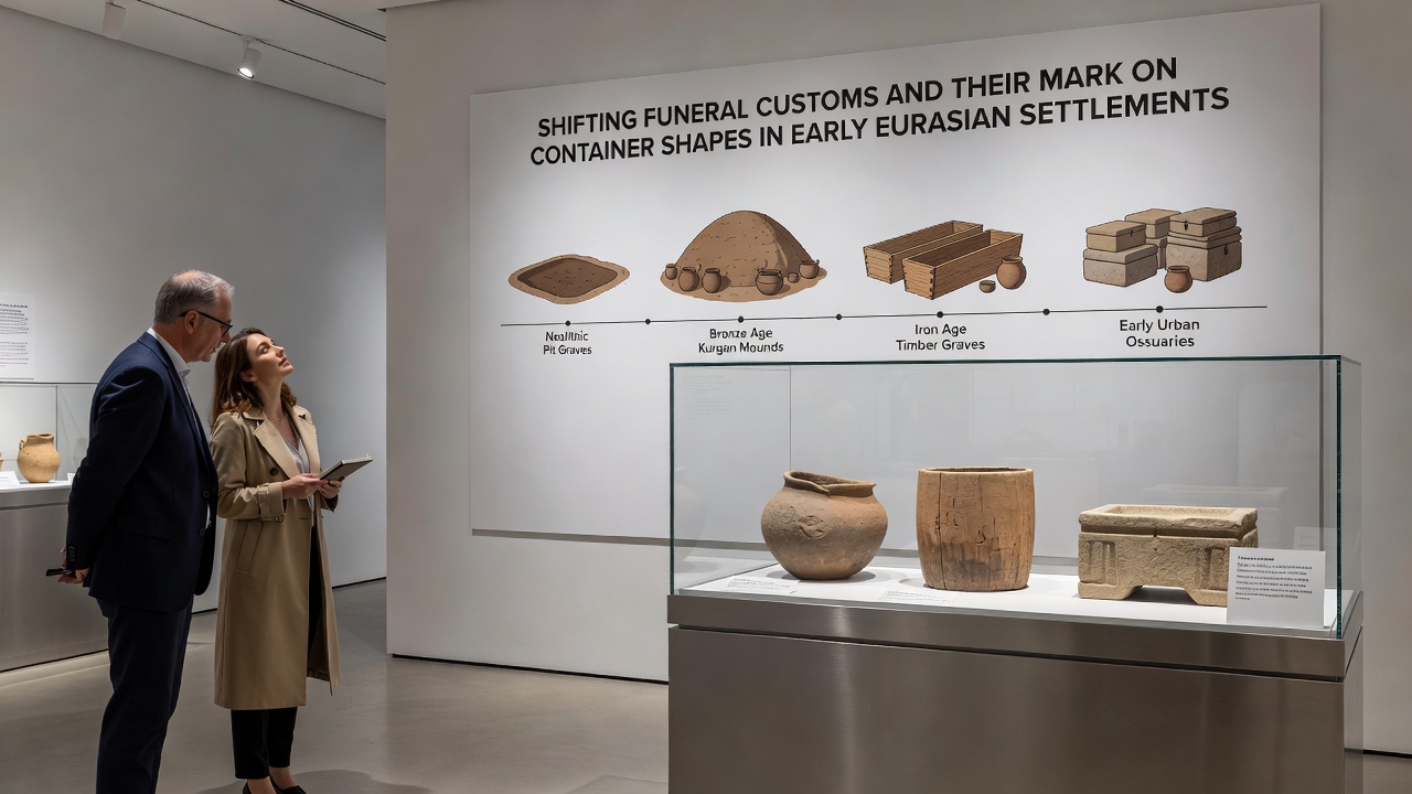 Bronze Age urns from Eurasian sites illustrating evolved shapes linked to cremation rituals